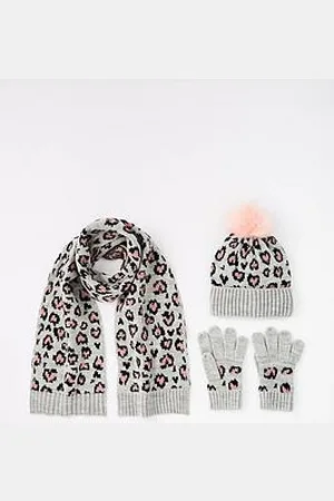 Very Girls 3 Piece Leopard Hat, Scarf,Glove Set