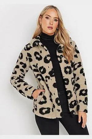 Long Tall Sally Leopard Borg Teddy Fleece Jacket