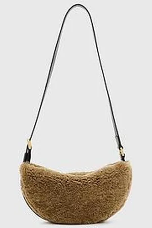 AllSaints Half Moon Shearling Crossbody Bag