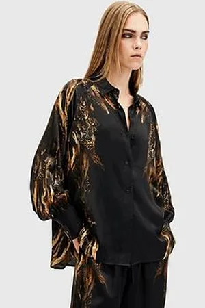 AllSaints Oana Silk Blend Printed Shirt