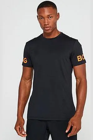 Björn Borg Mens Training Short Sleeved Tee - Orange/
