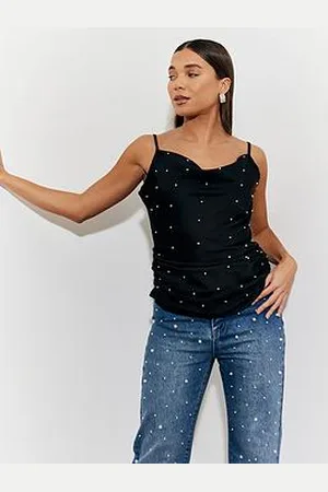 In The Style Pearl Trim Cami Top