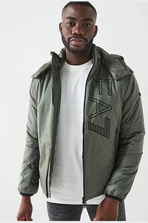 EA7 Outline Logo Padded Hood Jacket
