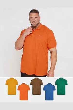 BAD RHINO Big & Tall 5 Pack Plain Polo Shirt - Multi