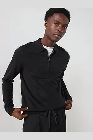 SELECTED Berg Long Sleeve Half Zip Knitted Polo Shirt
