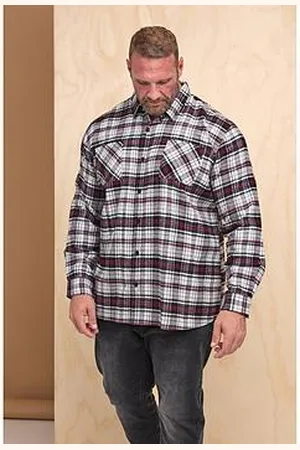 BAD RHINO Big & Tall Brushed Checked Long Sleeve Shirt