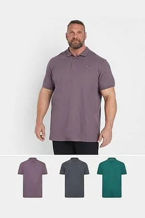 BAD RHINO Big & Tall 3 Pack Plain Polo Shirt - Multi