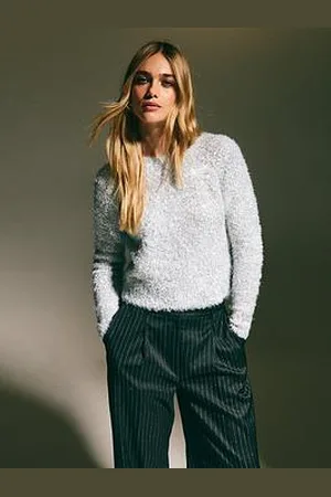 New Look Sparkle Yarn Textured Crew Neck Jumper