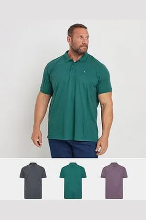 BAD RHINO Big & Tall 3 Pack Plain Polo Shirt - Multi