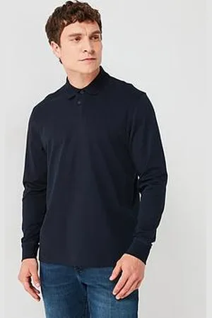 HUGO BOSS Pe Interlock Regular Fit Long Sleeve Jersey Polo Shirt