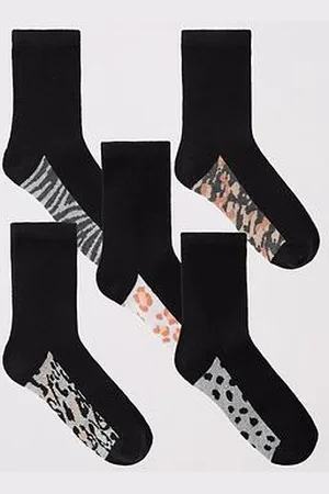 Everyday Basic 5Pk Printed Ankle Socks