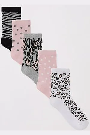 Everyday Basic 5Pk Printed Ankle Socks - Multi