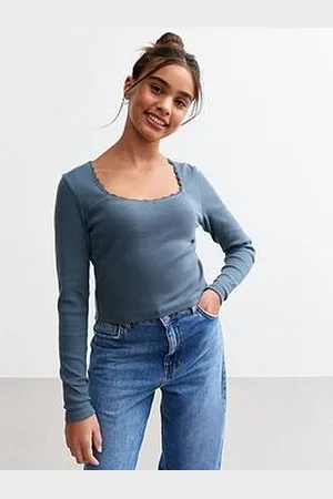New Look Girls Scoop Neck Ribbed Jersey Top