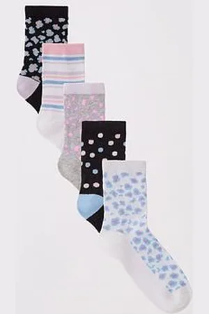 Everyday Basic 5Pk Printed Ankle Socks