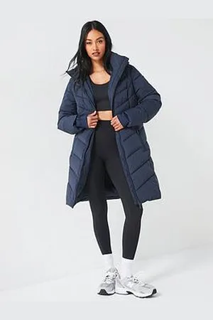 Very Water Resistant Padded Hooded Mid Length Coat