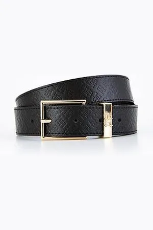 Tommy Hilfiger Monogram Square Buckle Belt