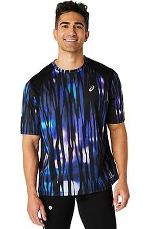 Asics Mens Running Road Lite-Show Short Sleeve Top - Black/Blue