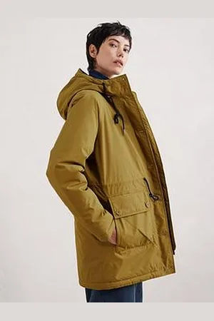 Seasalt Cornwall Showerproof Longline Raincoat - Yellow