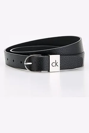 Calvin Klein Logo Lopp Round Buckle Belt