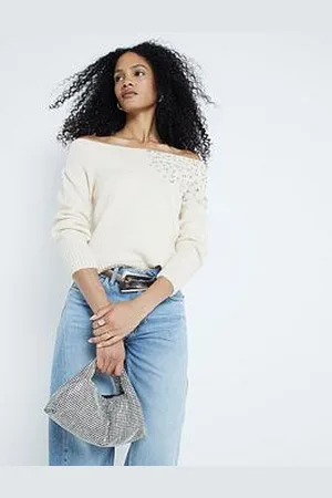 River Island Diamante Bardot Top