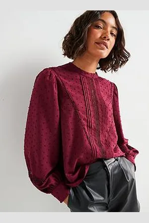 JDY Dobby Lace High Neck Blouse