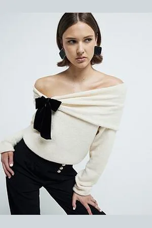 River Island Bardot Bow Jumper