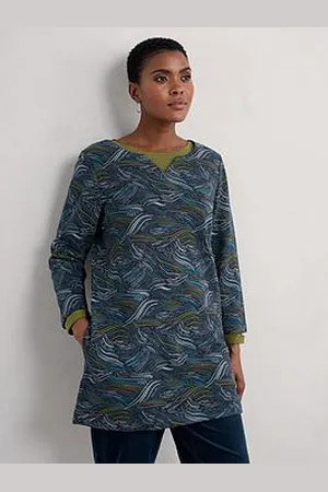 Seasalt Cornwall Cotton Rich Print Tunic - Blue