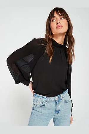 Very Plisse Volume Sleeve Blouse