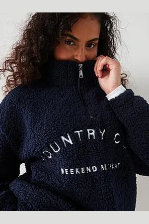 Very Embroidered Fleece Zip Sweatshirt