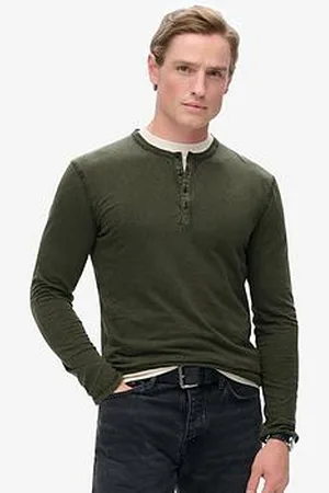 Superdry Slub Jersey Long Sleeve Slim Henley T-Shirt