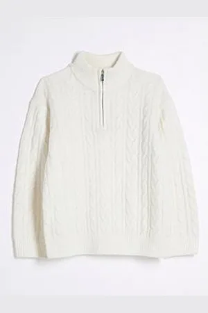 River Island Boys Cable Knit Funnel Jumper