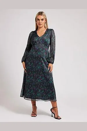 Yours Curve Satin Animal Print Midaxi Dress