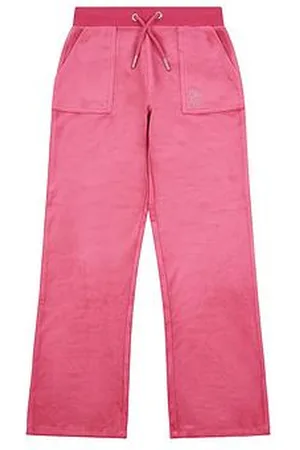Juicy Couture Girls Mini Diamante Velour Wide Leg Jogger