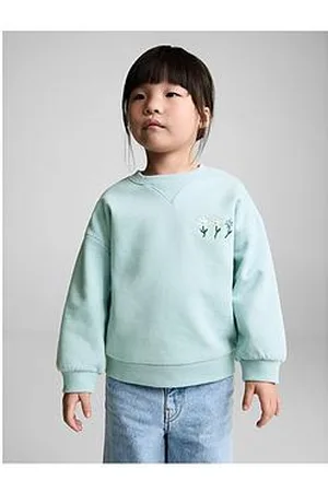 MANGO Younger Girls Flower Embroidered Sweat