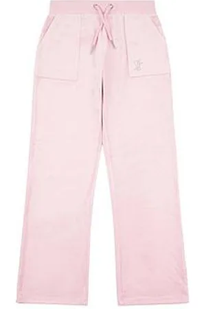 Juicy Couture Girls Mini Diamante Velour Wide Leg Jogger