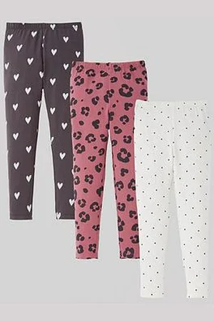 Very Girls 3 Pack Spot, Heart And Leopard Leggings