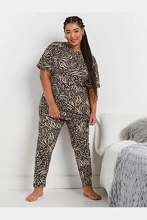 Yours Curve Animal Patchwork Short Sleeve Pj Set