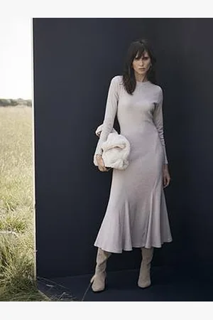 mint&berry Cosy Ribbed Jersey Midi Dress