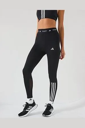adidas Womens Training Tech Fit 3 Stripe 7/8 Tights