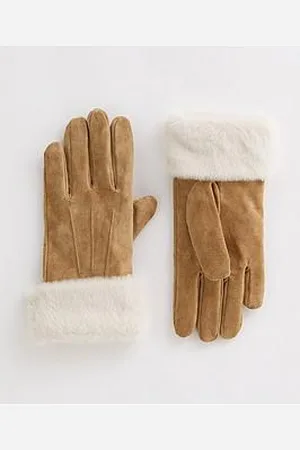 New Look Camel Faux Fur Lined Suede Gloves