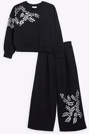 River Island Girls Sequin Sweatshirt Set