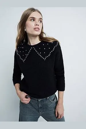 River Island Ultimate Embellished Collar Jumper