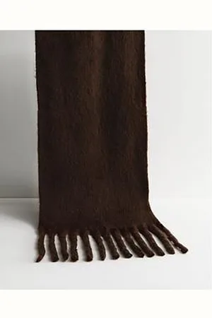 New Look Brown Brushed Fringed Scarf