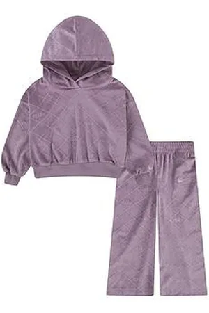Nike Kids Girls Cozy All Over Print Monogram Tracksuit