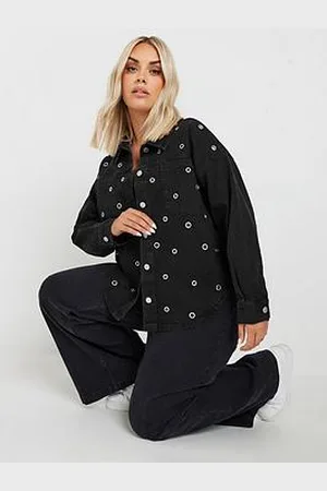 Yours Curve Eyelet Denim Shacket