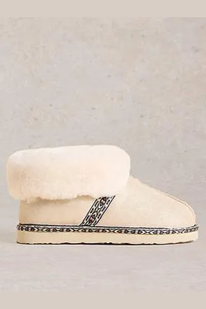 White Stuff Suede Shearling Slipper Boot