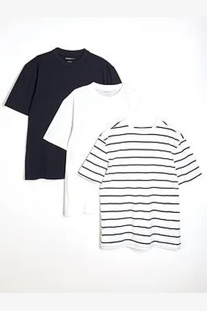 River Island Pack Of 3 Stripe T-Shirt - Multi
