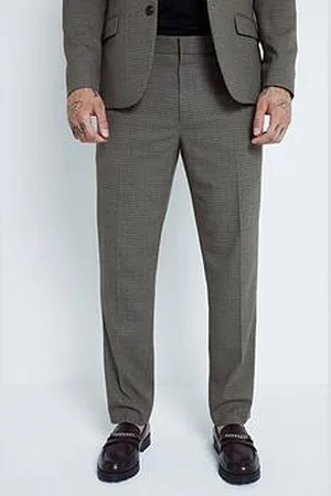River Island Slim Microcheck Suit Trousers