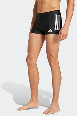 adidas Mens 3 Stripe Boxer Swim Shorts - Black