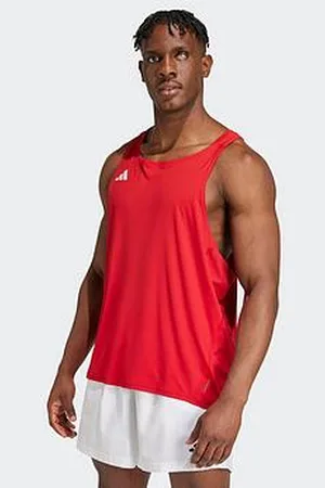 adidas Mens Running Adizero Vest - Red